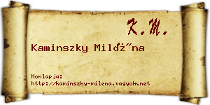 Kaminszky Miléna névjegykártya